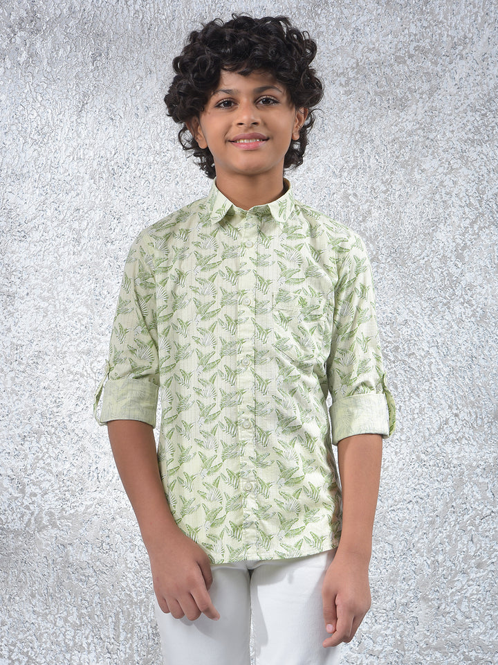 All-Day Comfort Green Floral Print Shirt