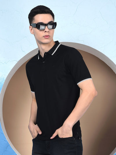 Noir Black Polo Neck T-Shirt