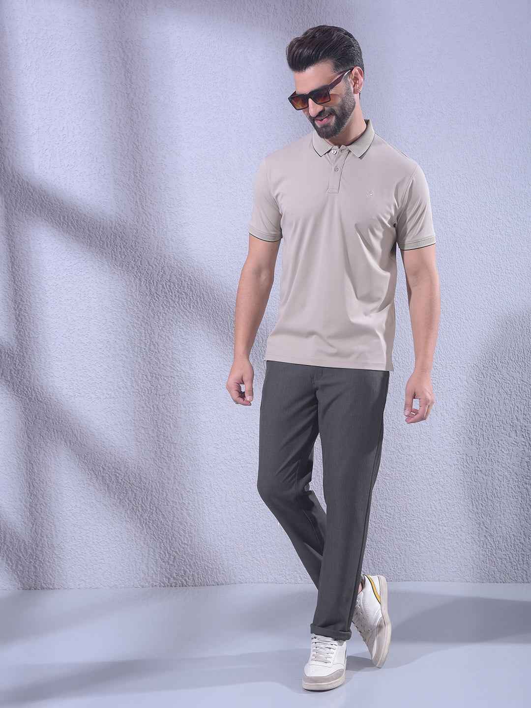 Grey Polo Neck T-Shirt