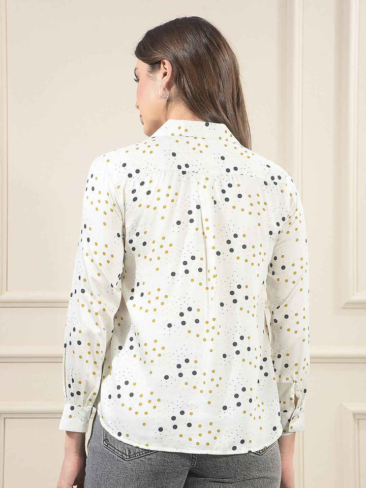 White Polka Dots Modal Shirt