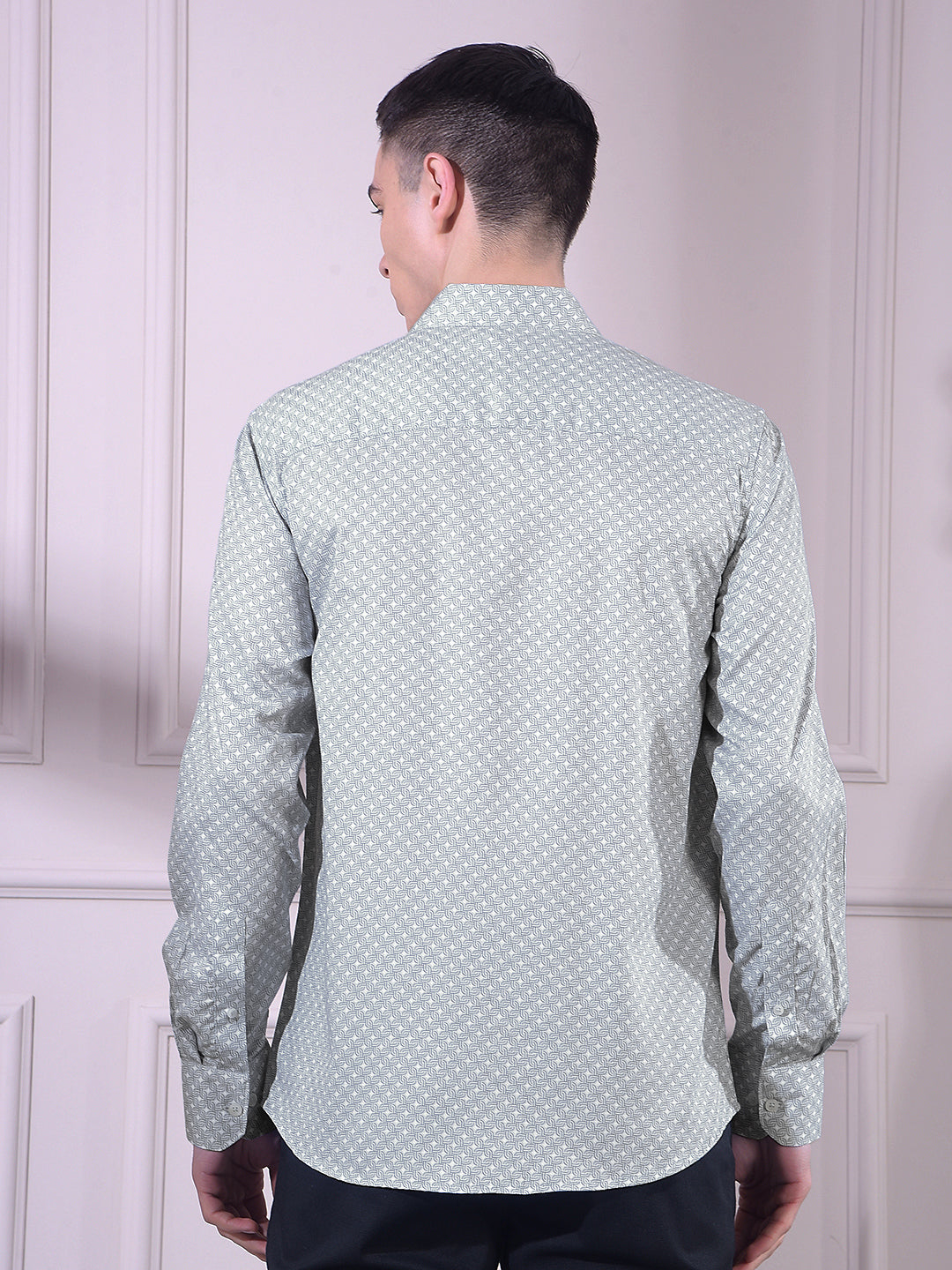 Blue Printed 100% Cotton Shirt