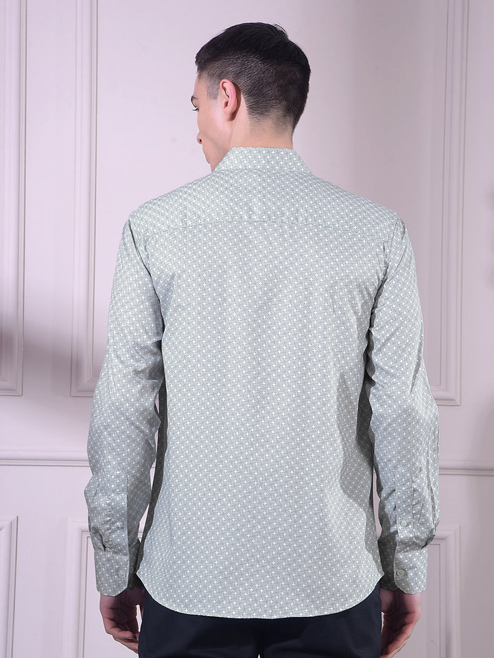 Blue Printed 100% Cotton Shirt