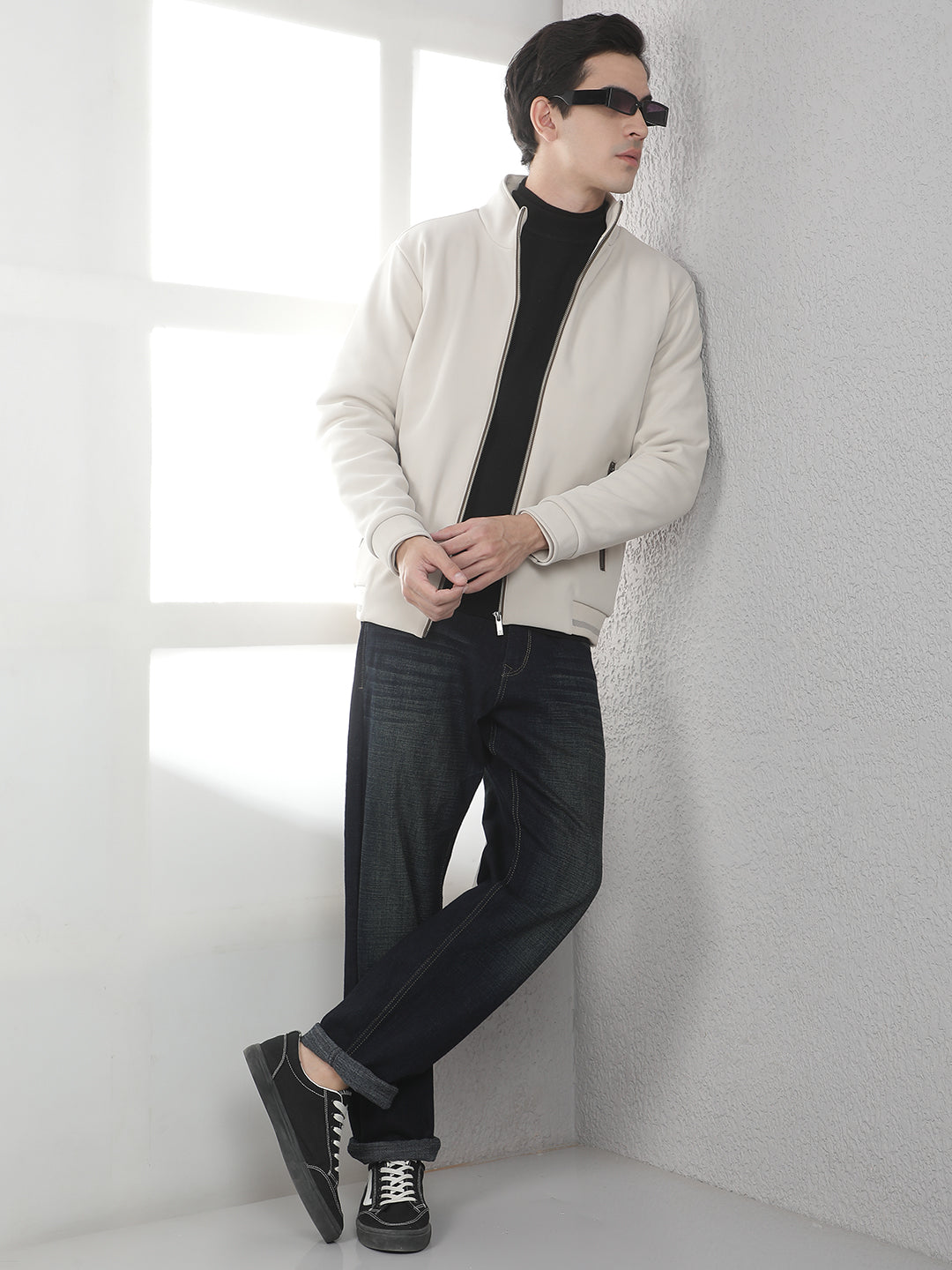 Sleek Warm Cream Padded Jacket