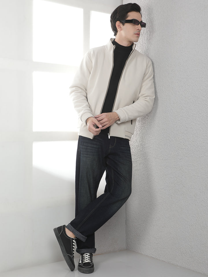 Sleek Warm Cream Padded Jacket