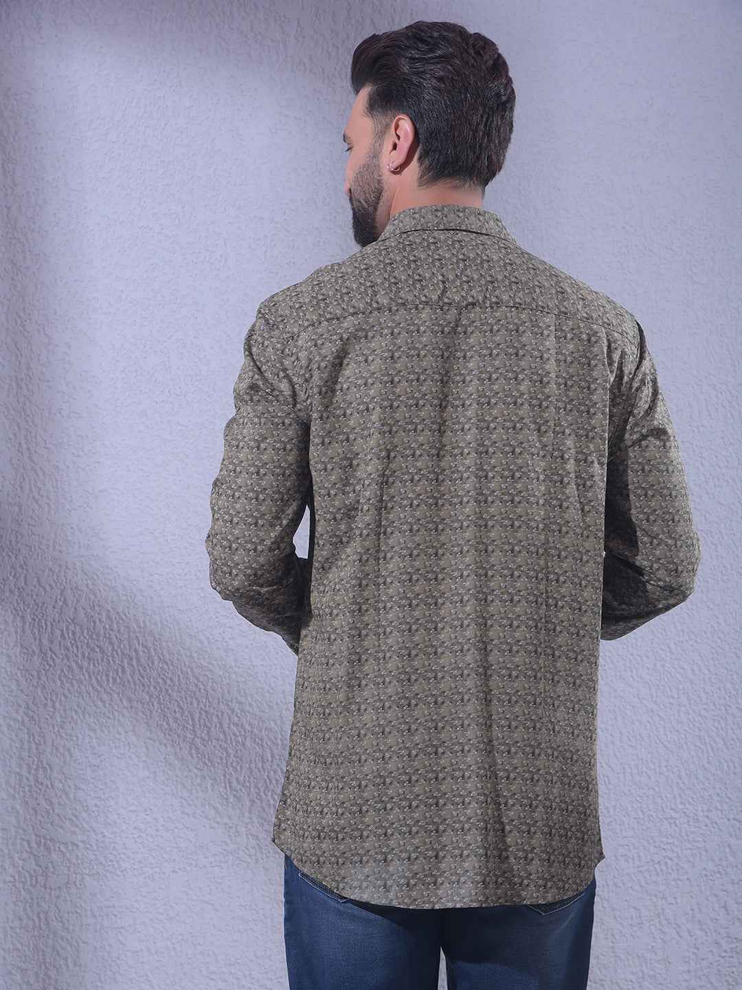 Olive Printed Shirt