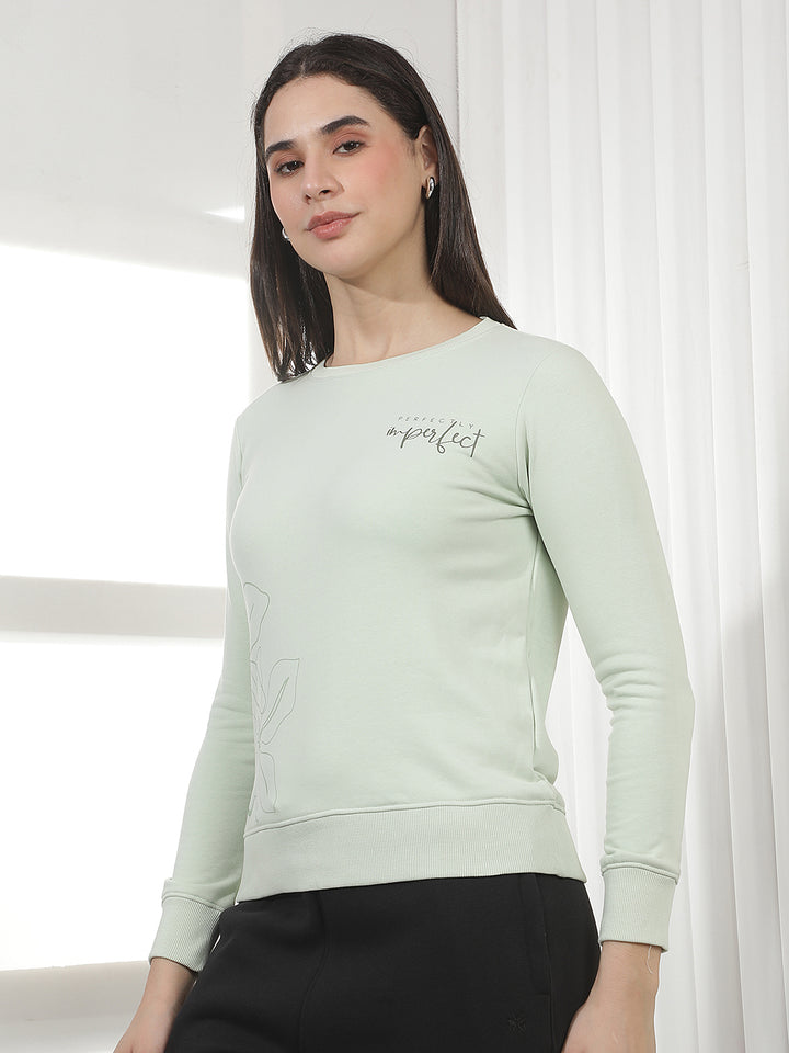 Green Graphic Print Sweatshirt