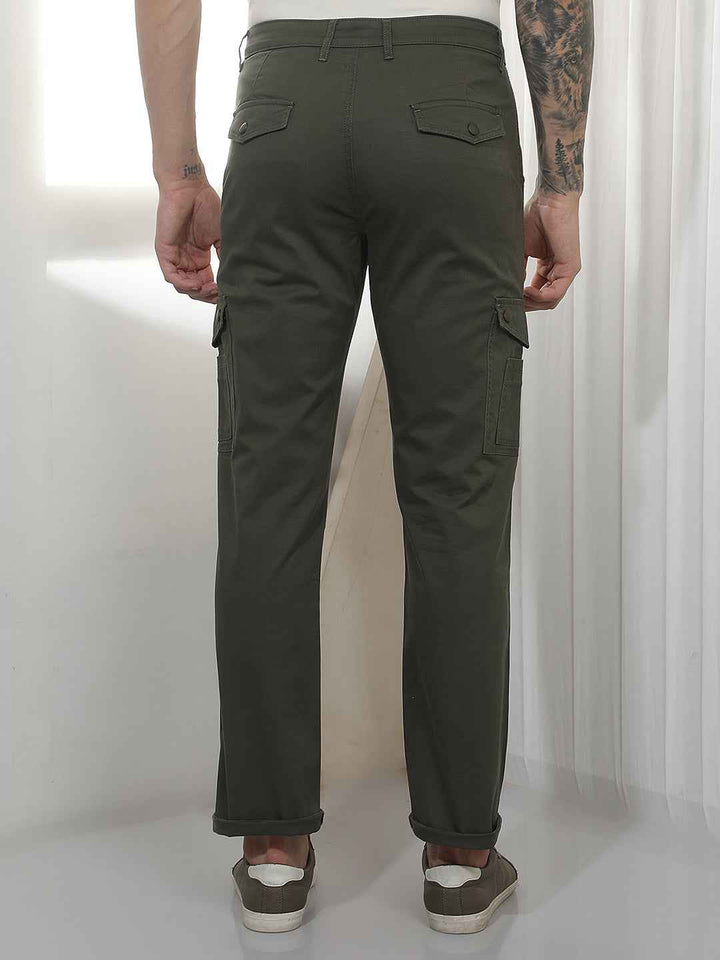 Comfortable Olive Casual Cargo Trousers