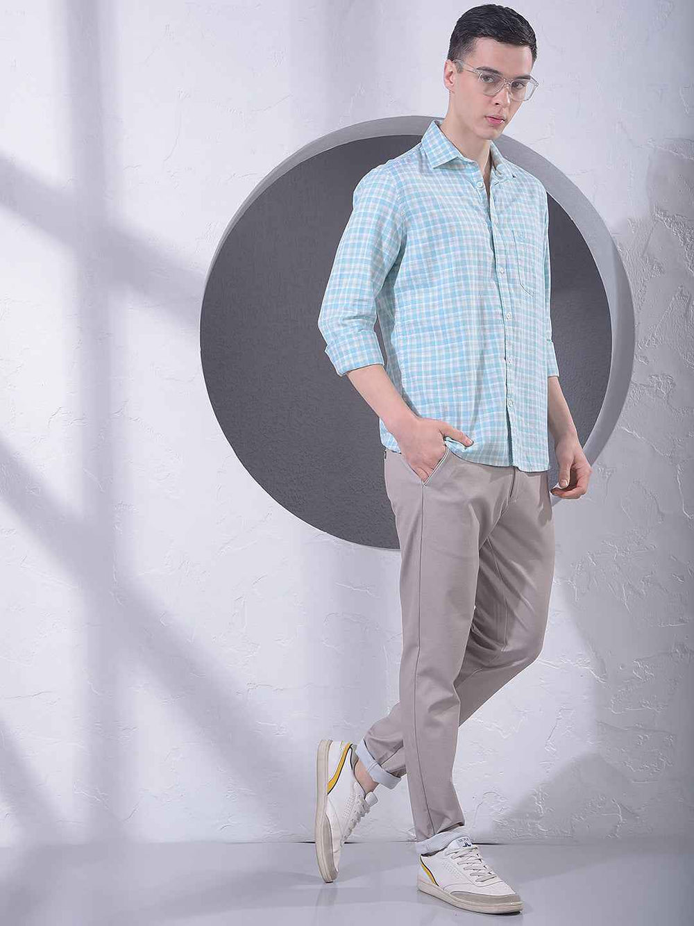 Green Checked 100% Cotton Shirt