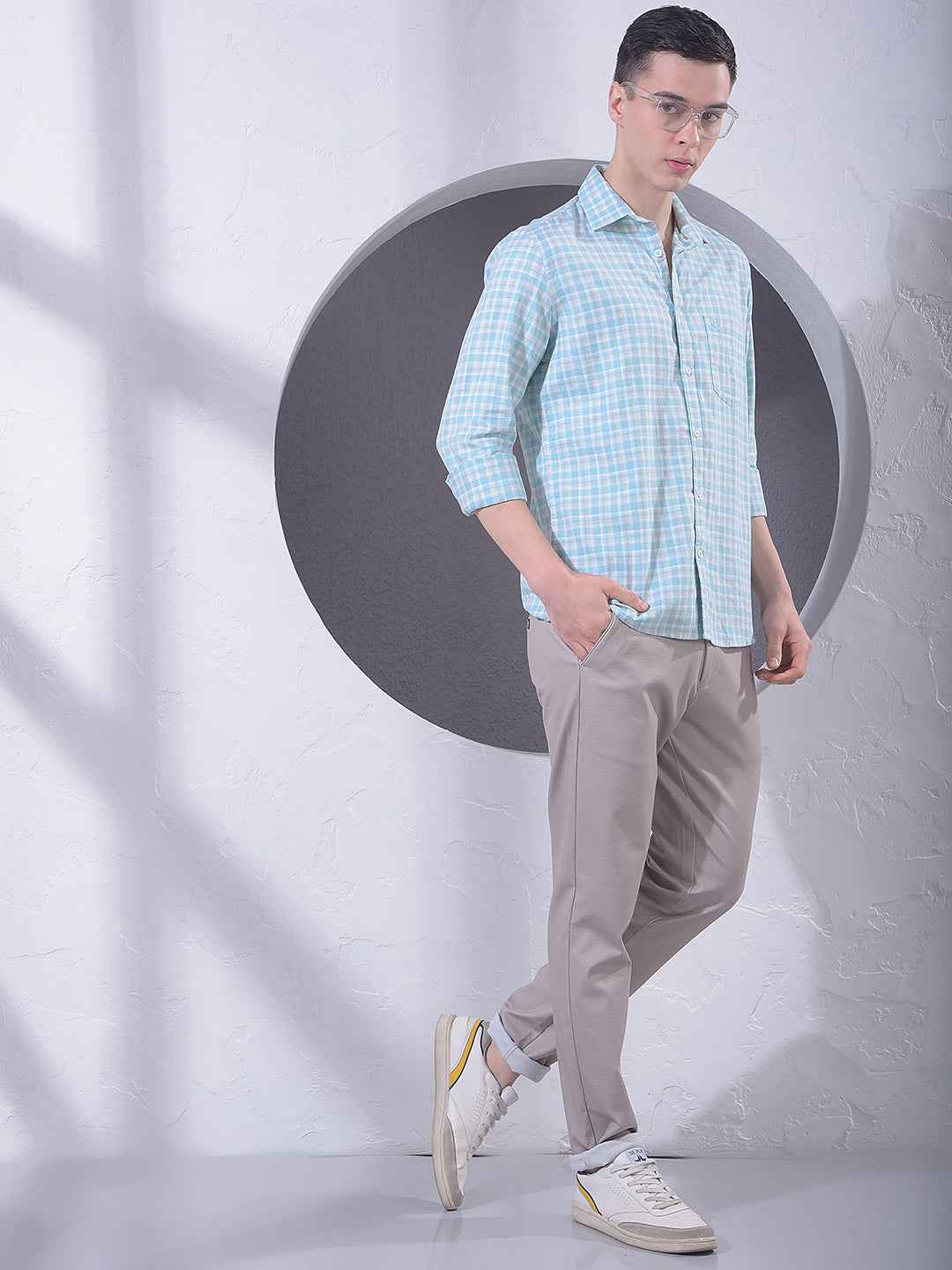 Green Checked 100% Cotton Shirt