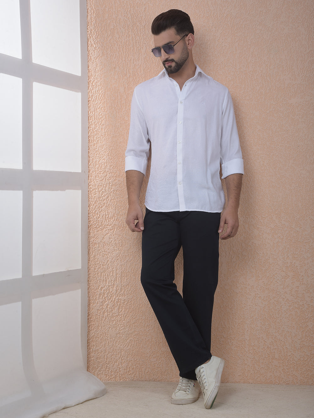 Straight Navy Blue Trousers