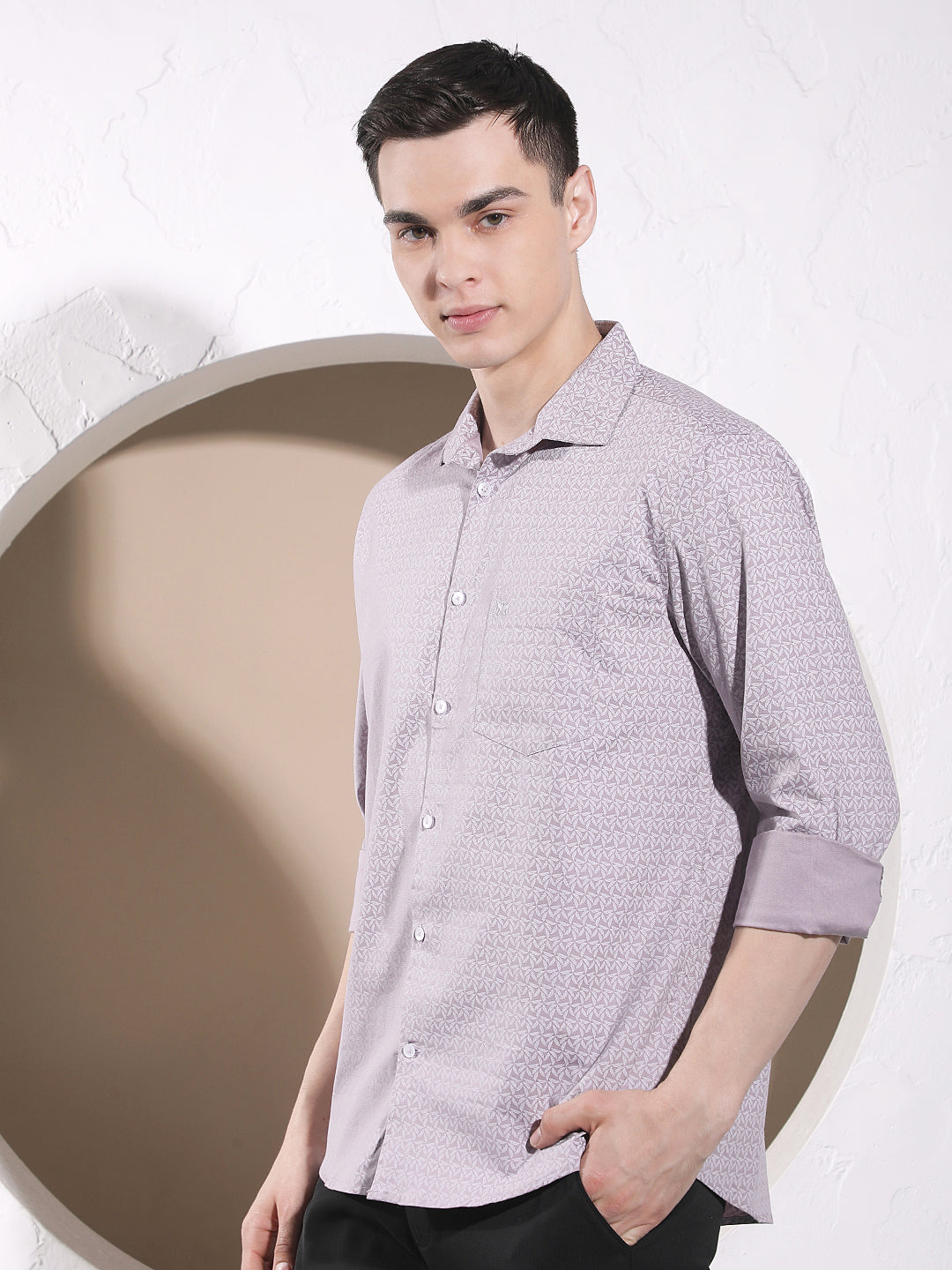 Purple Floral Print Shirt