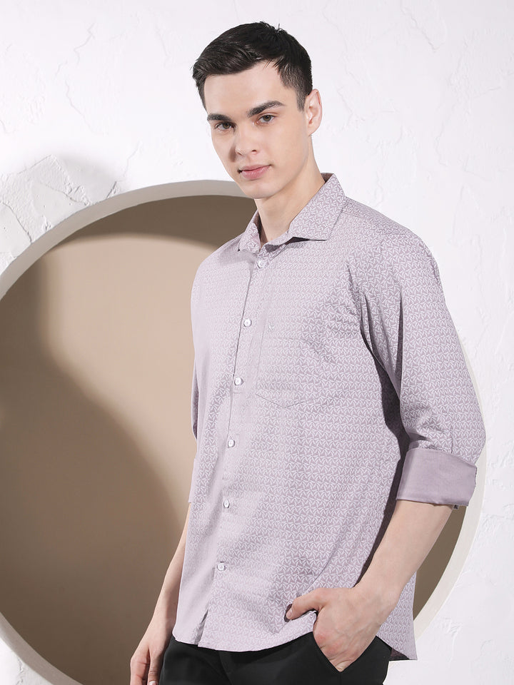 Purple Floral Print Shirt