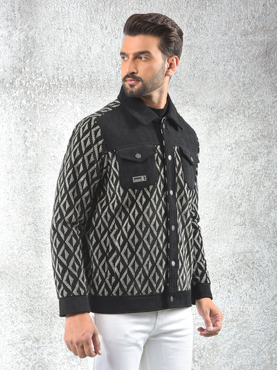 Breathable Black Jacquard Shacket
