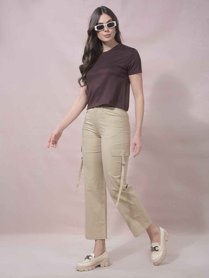 QuillMocha Brown Cropped Tee