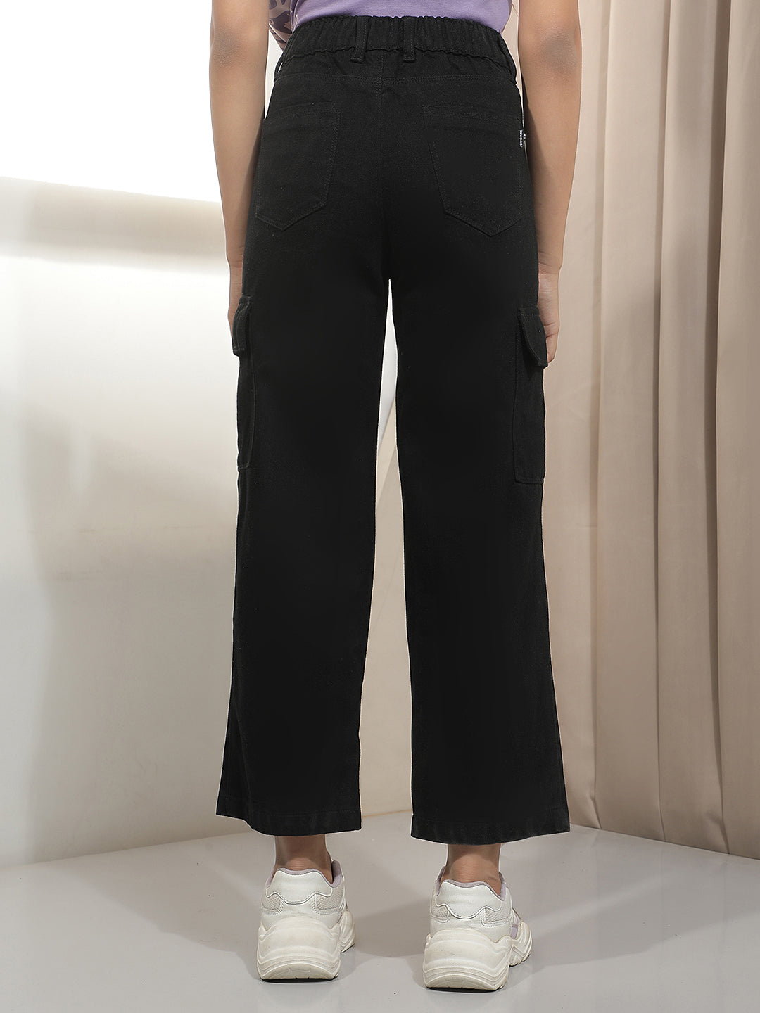 Black Straight Cargo Jeans
