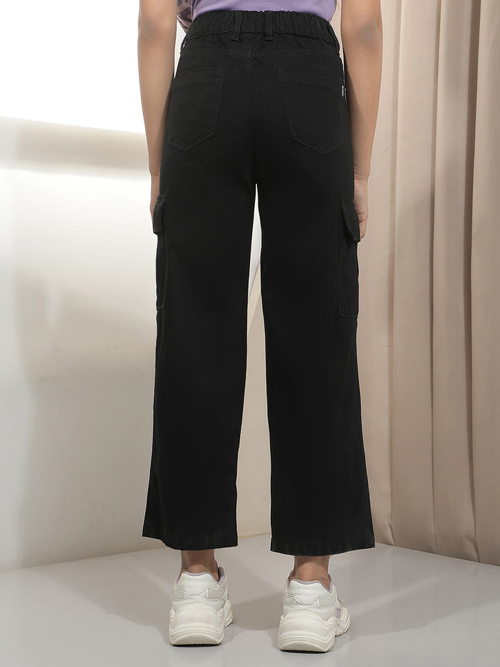 Black Straight Cargo Jeans