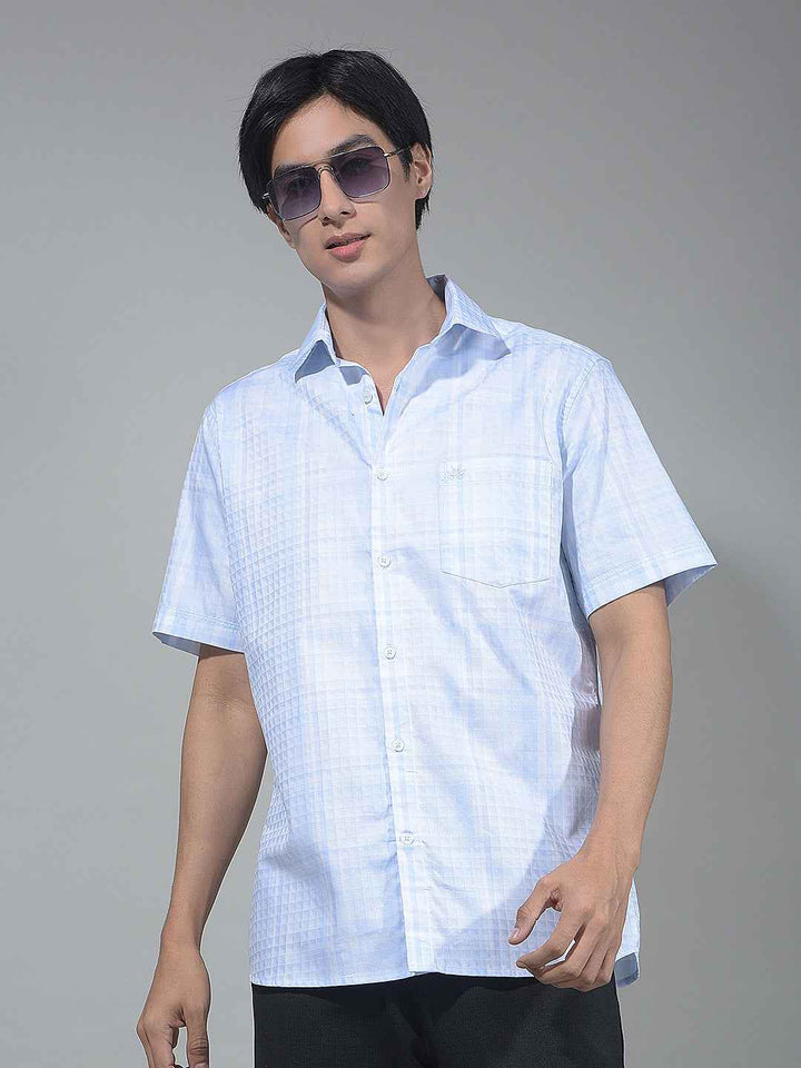 Blue Graphic Print 100% Cotton Shirt