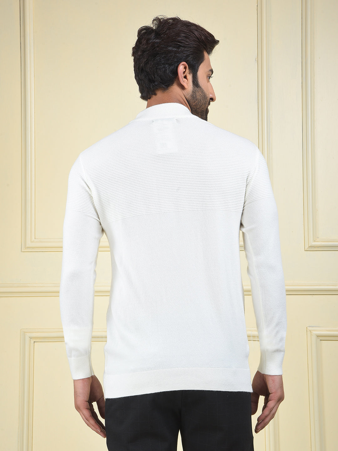 Off White Jacquard Sweater