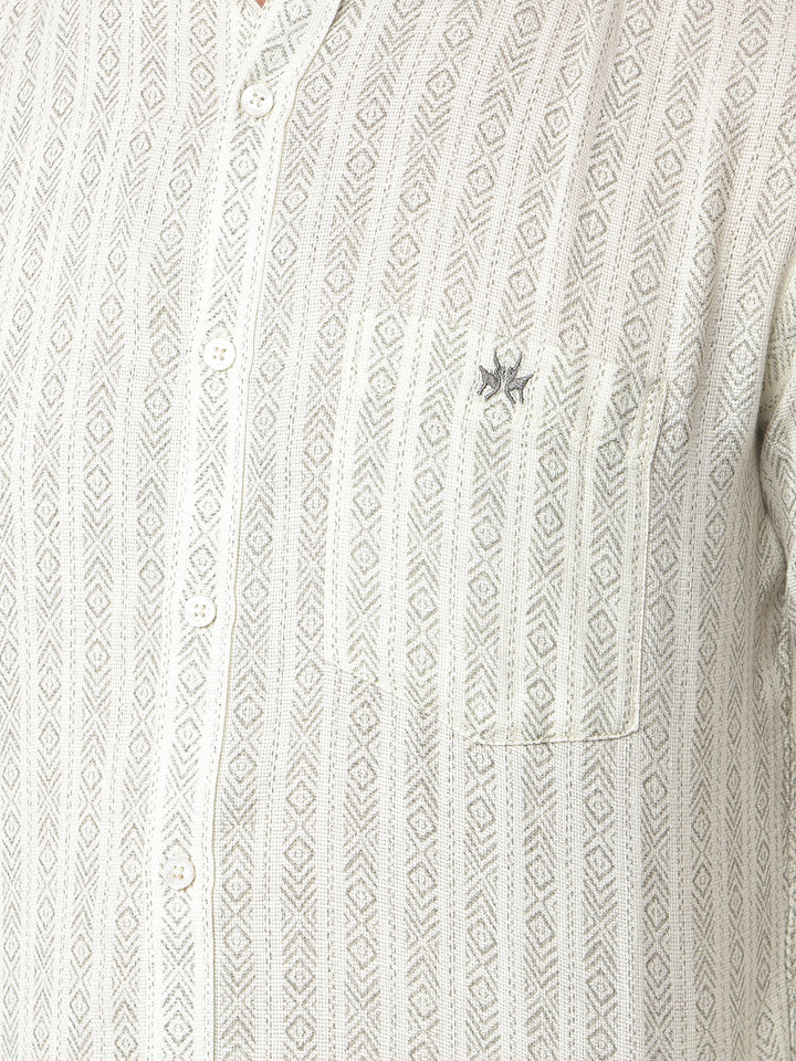Urban Straight White Printed Shirt