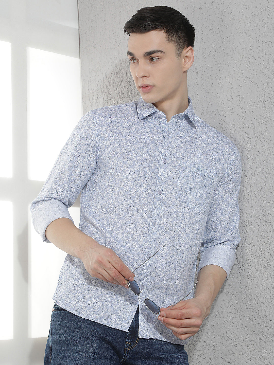 Blue Floral Print Shirt