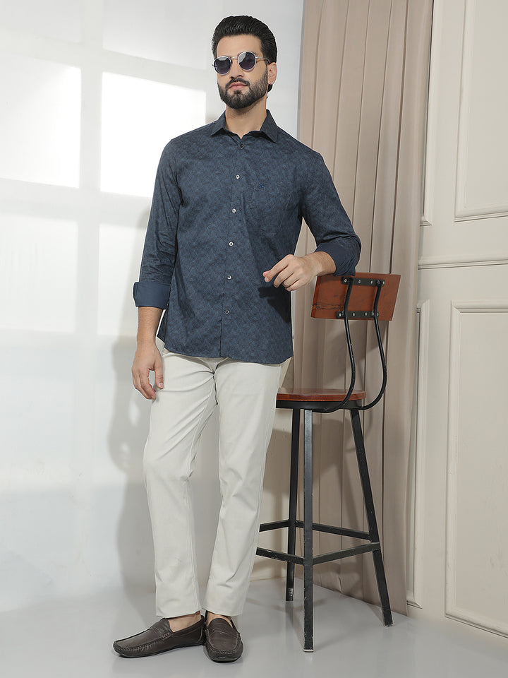 Green Abstract Print Shirt