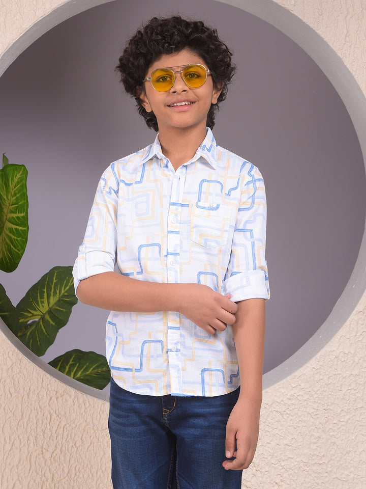 Feisty White Printed Shirt