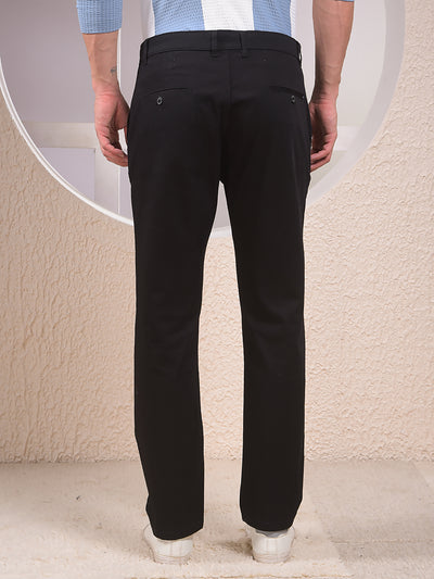 Ebony Black Dobby Finish Trousers