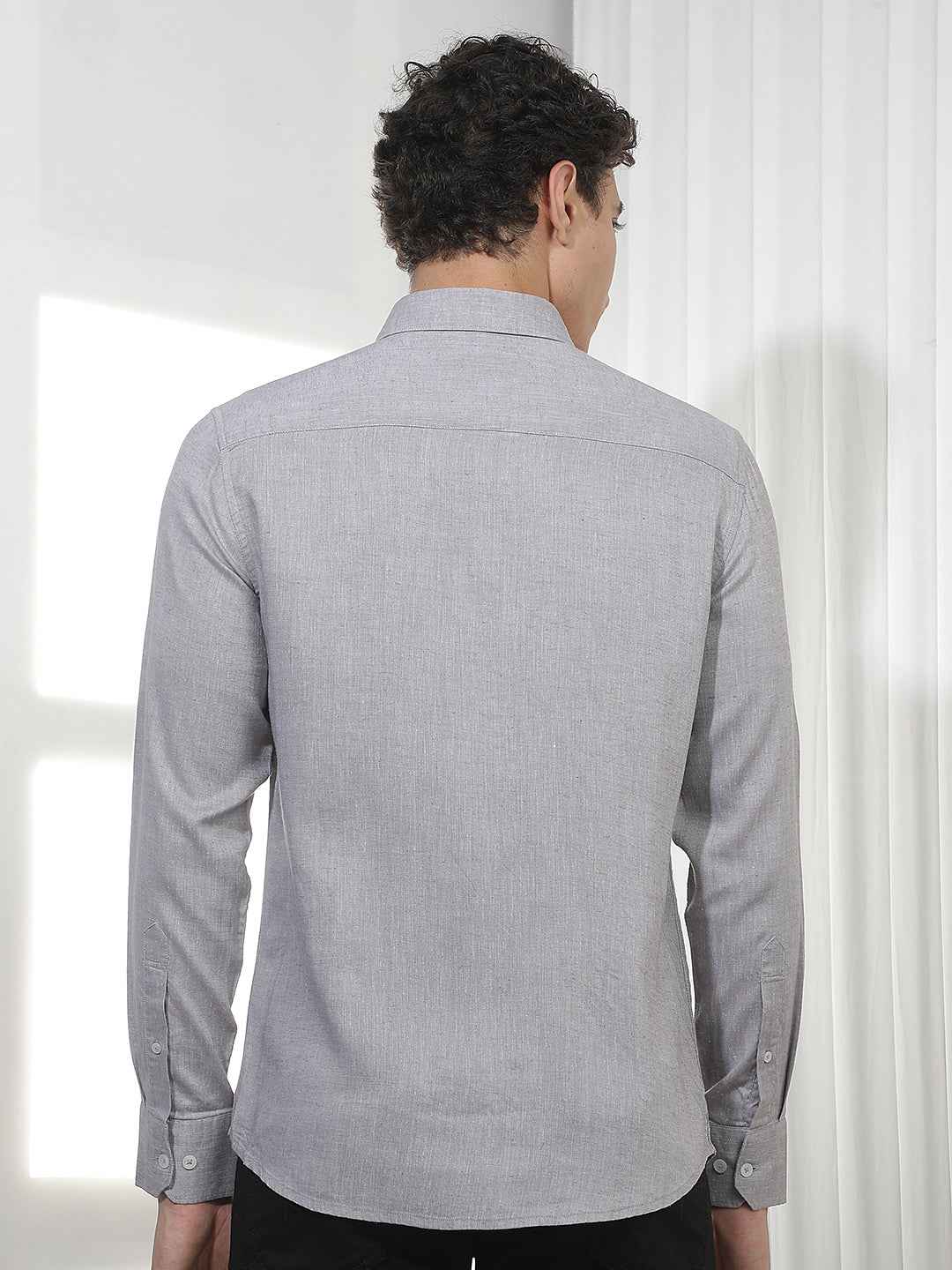 Grey Casual Linen Shirt