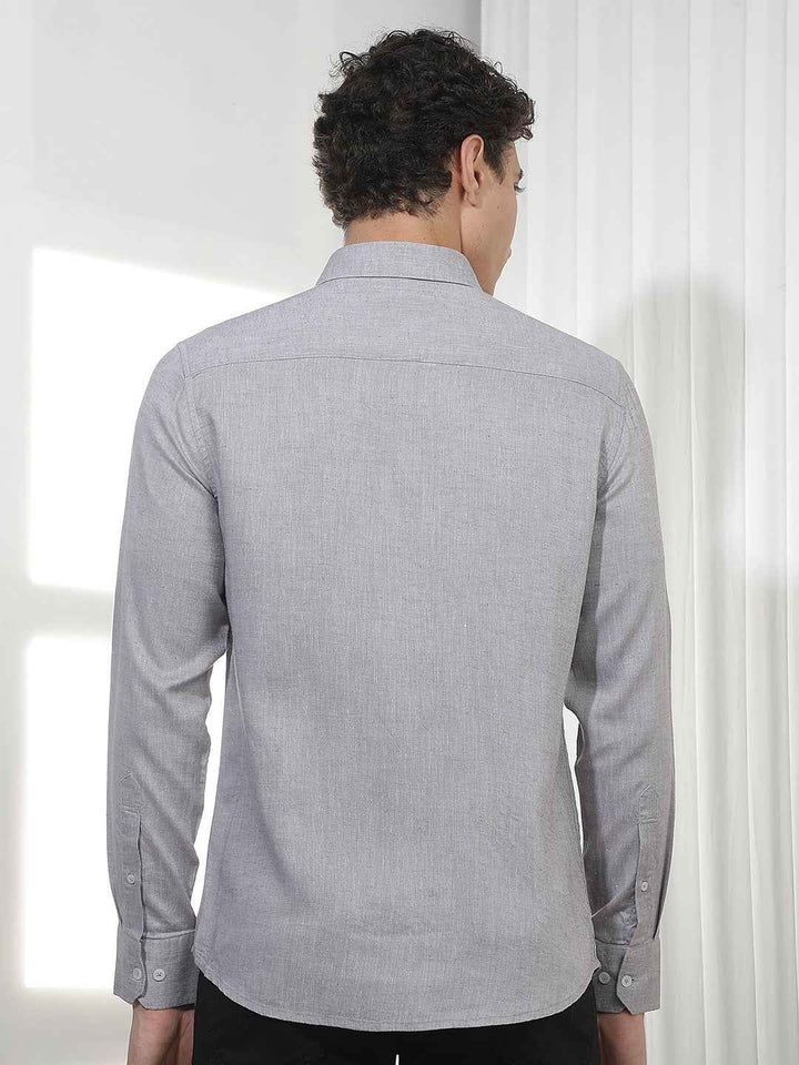 Grey Casual Linen Shirt