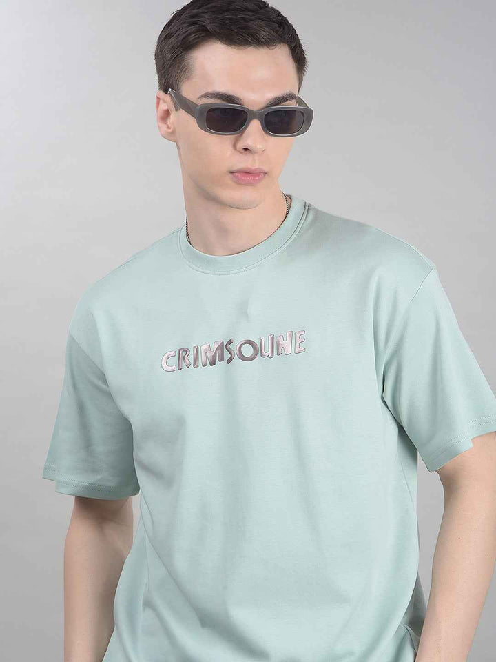 Green Typographic 100% Cotton Oversize T-Shirt