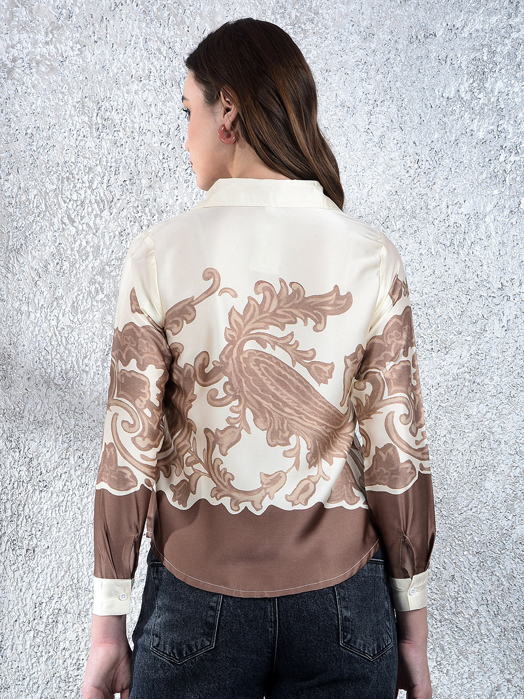 Brown Floral Print Shirt