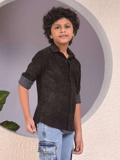 Brown Printed Corduory Shirt