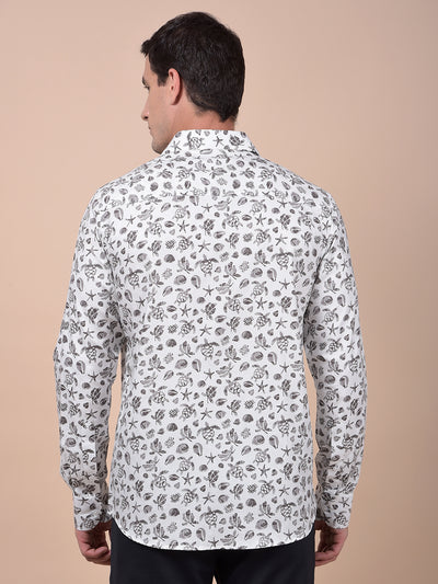 Grey Printed 100% Cotton Shirt