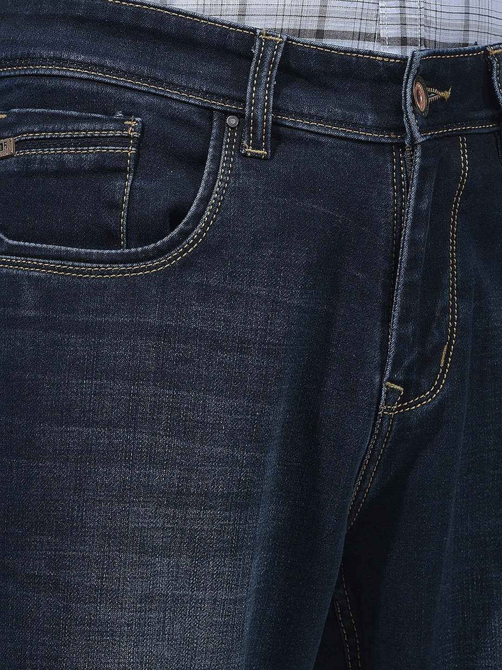 Navy Blue Straight Jeans