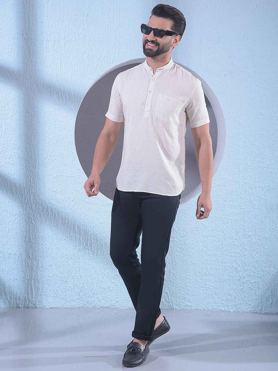 Elegant Beige Linen Kurta