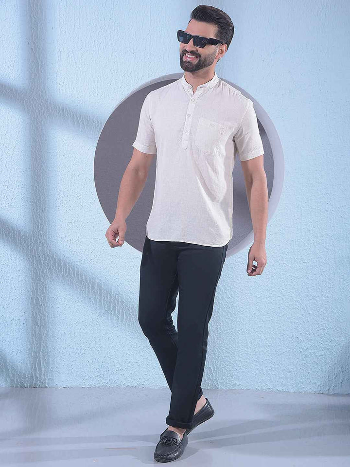 Elegant Beige Linen Kurta