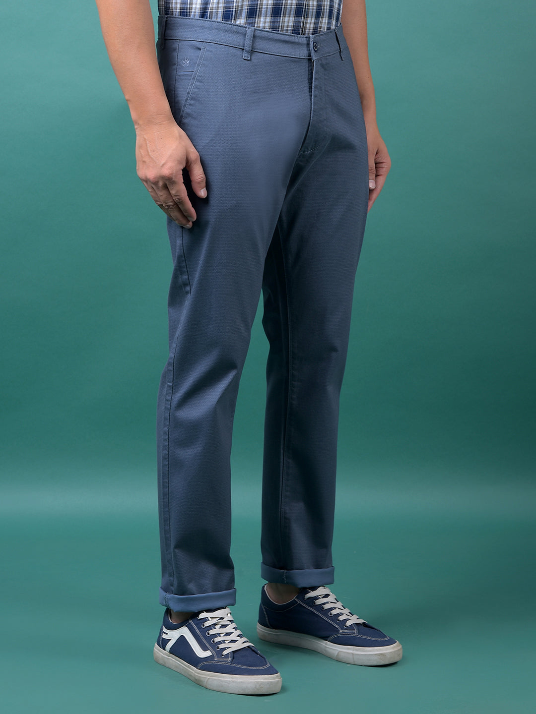 Blue Printed Trousers