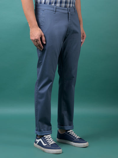 Blue Printed Trousers