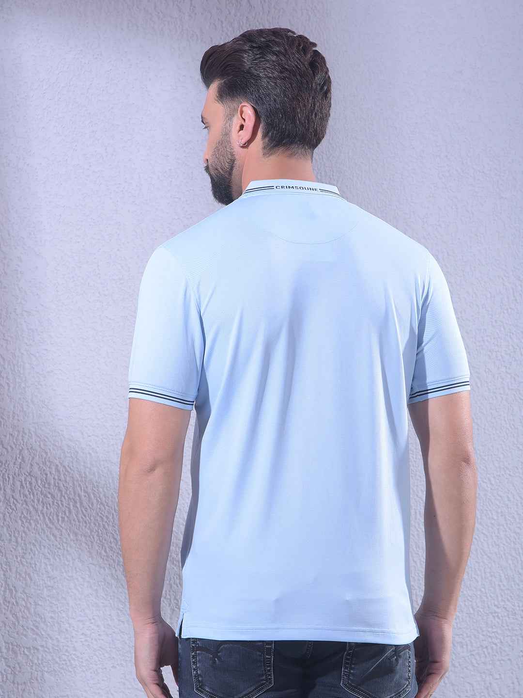 Blue Polo Neck T-Shirt