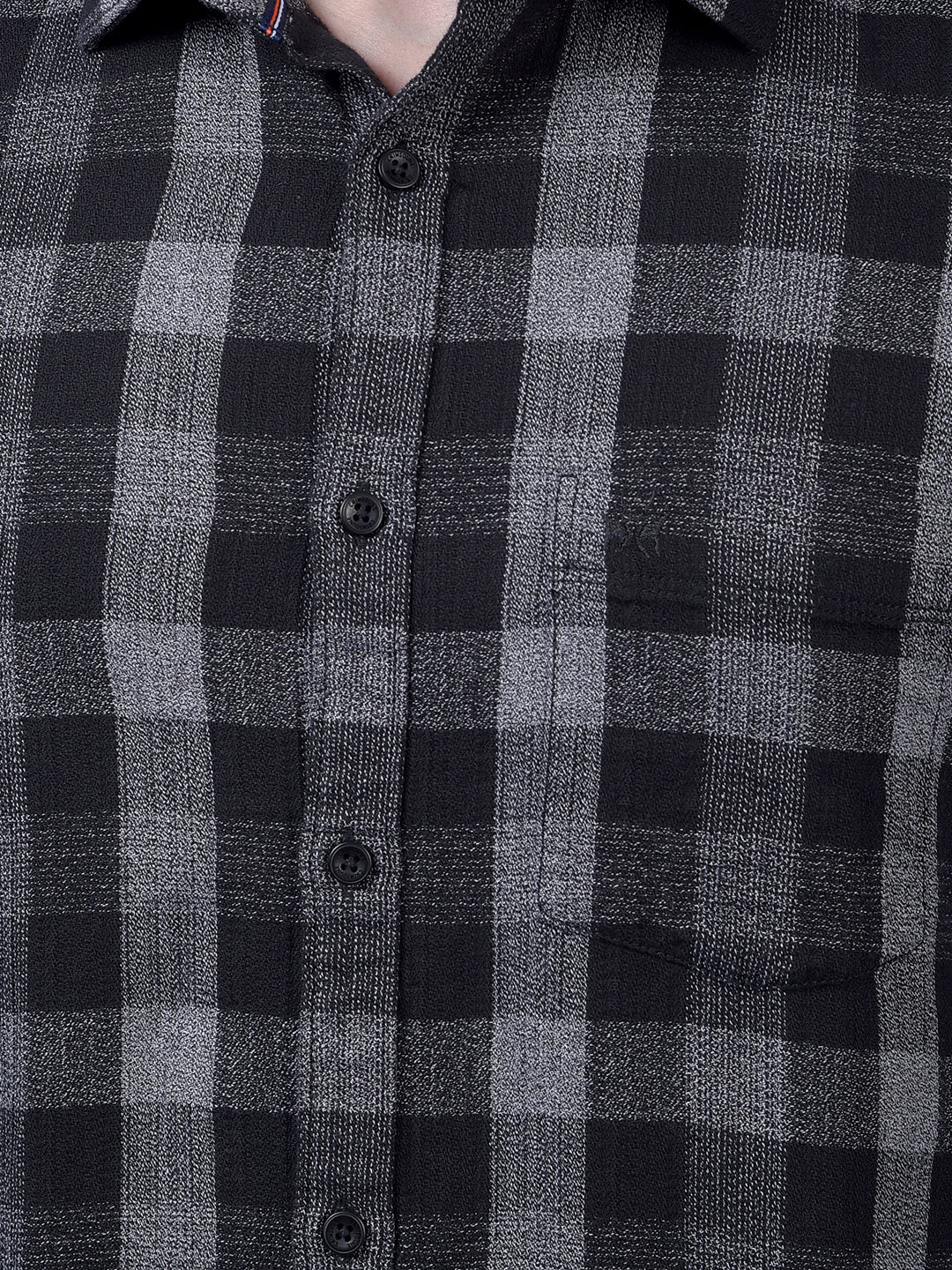 Black Checked 100% Cotton Shirt