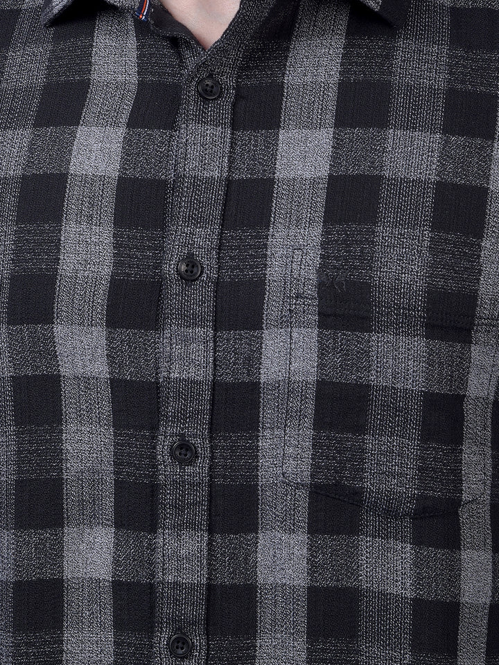 Black Checked 100% Cotton Shirt