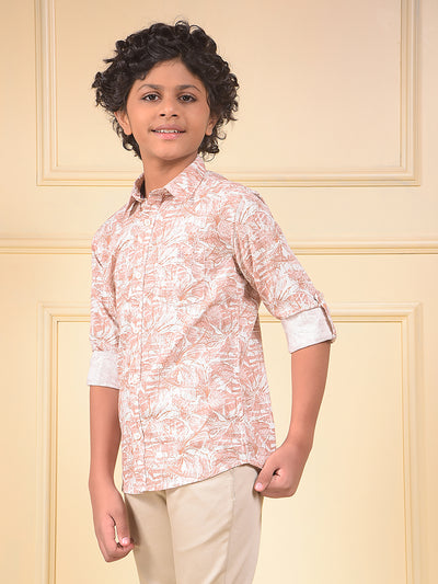 Red Floral Print 100% Cotton Shirt