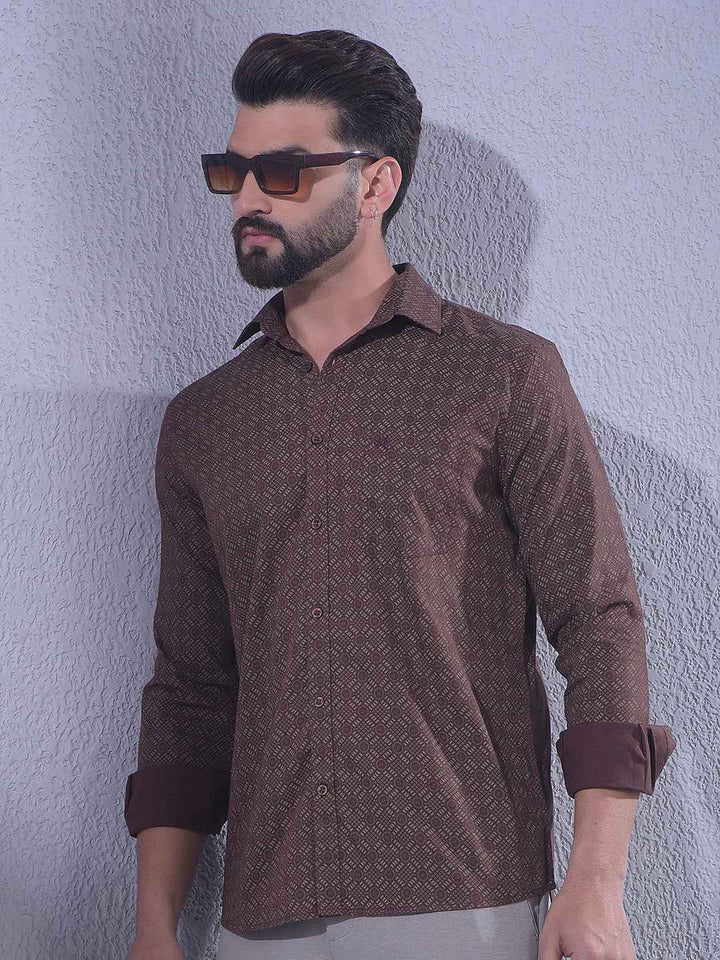 Brown Printed Shirt