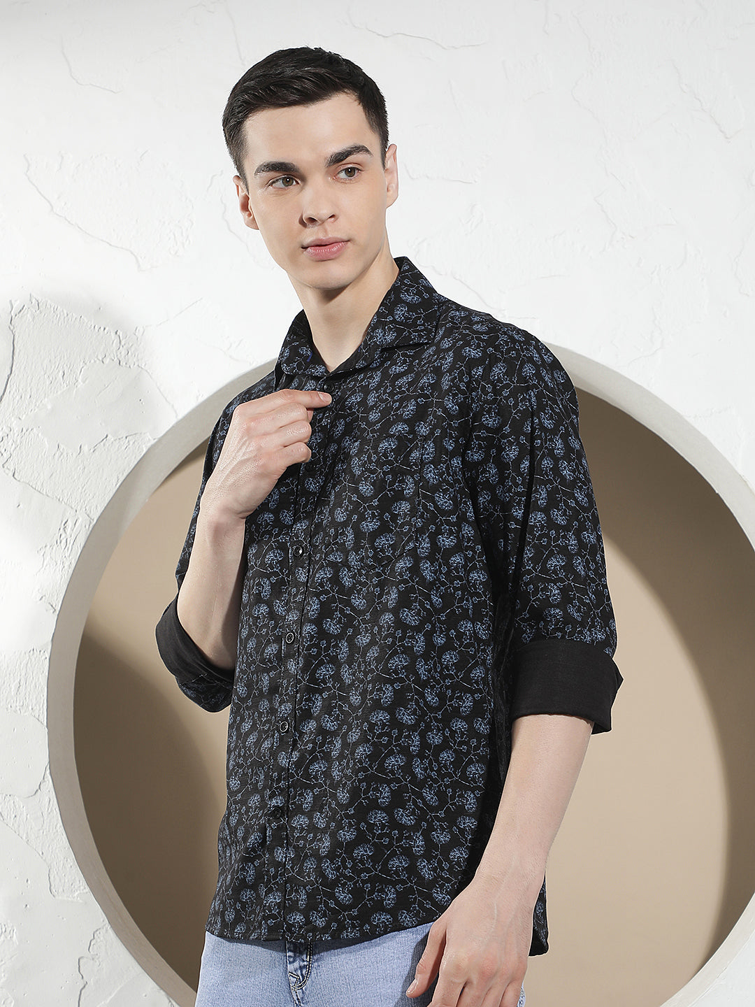 Blue Floral Print Shirt