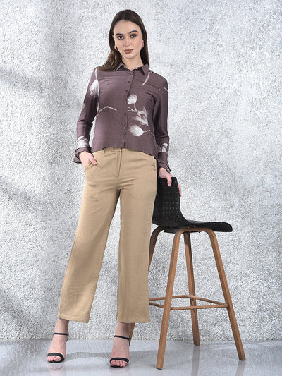 Sandstone Linen Wide-Leg Pants
