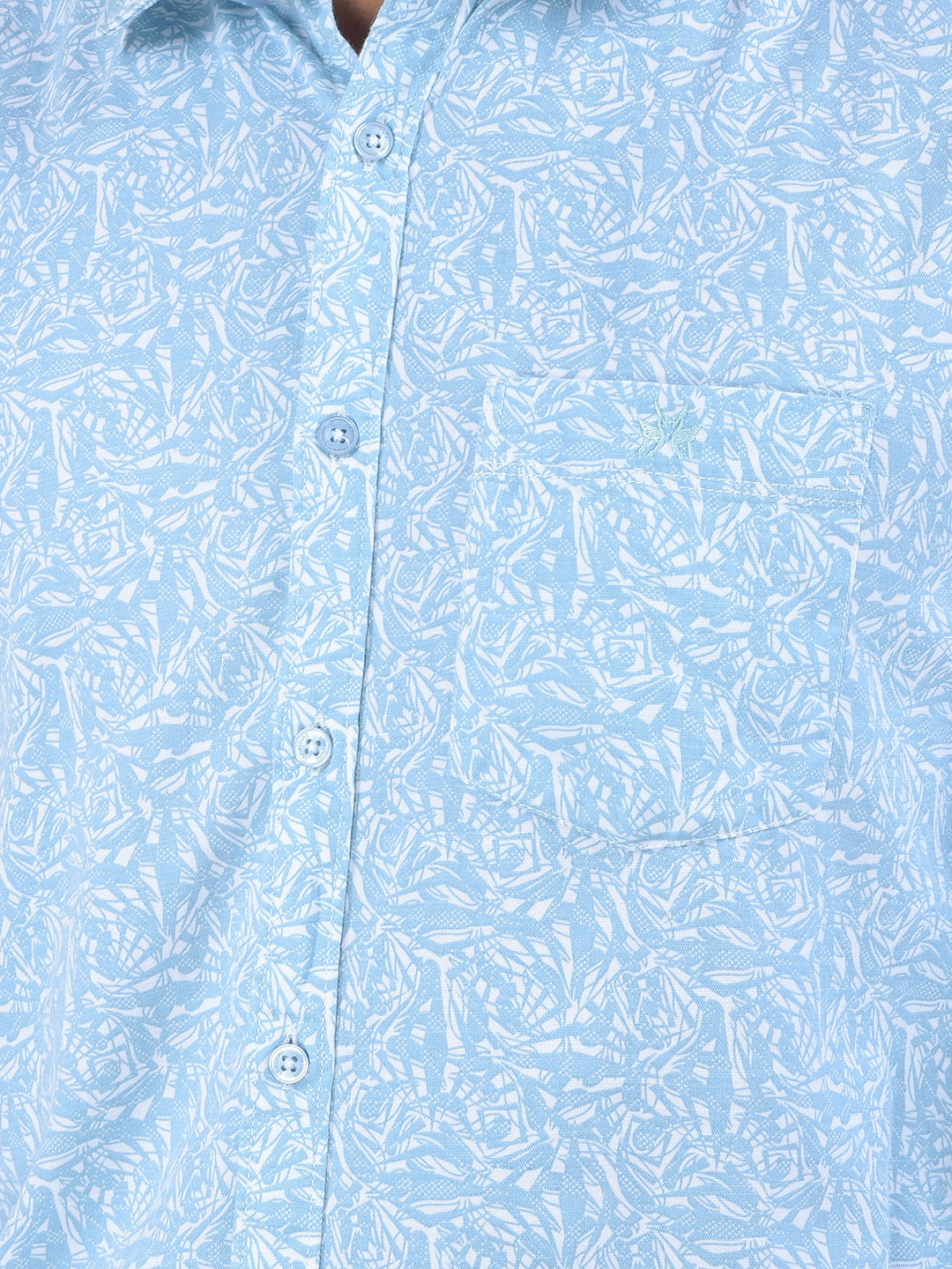Blue Printed 100% Cotton Shirt