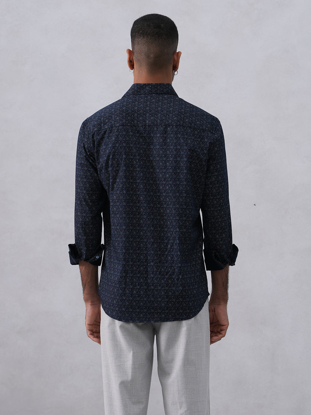 Navy Blue Printed Shirt