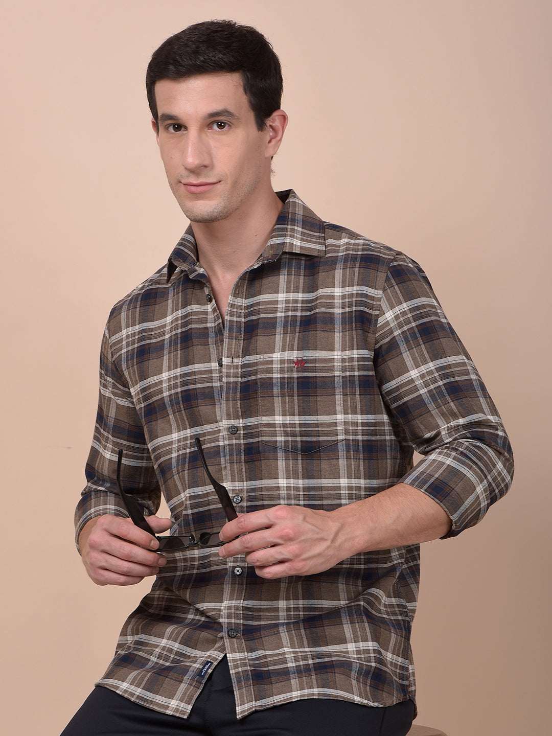 Brown Checked Shirt