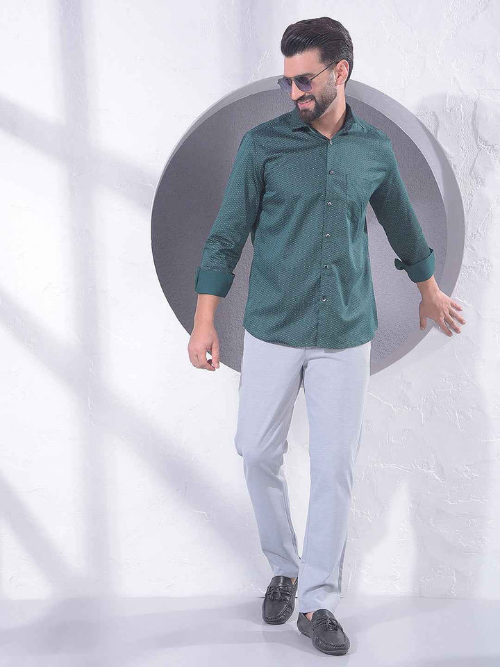 Green Abstract Print Shirt