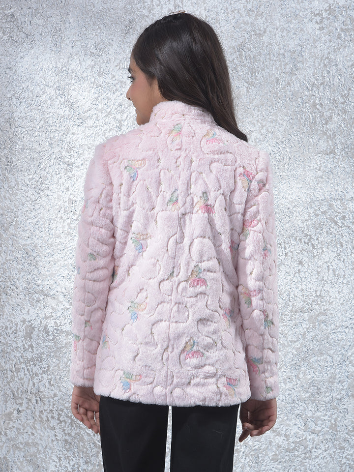 Blush Pink Cozy Embroidered Coat